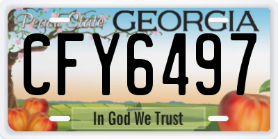 GA license plate CFY6497