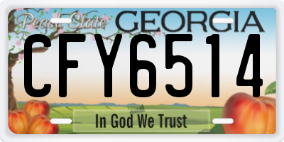 GA license plate CFY6514