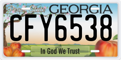 GA license plate CFY6538