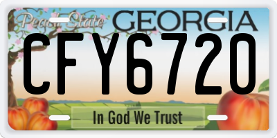 GA license plate CFY6720