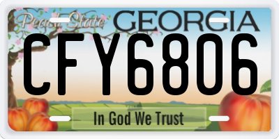 GA license plate CFY6806