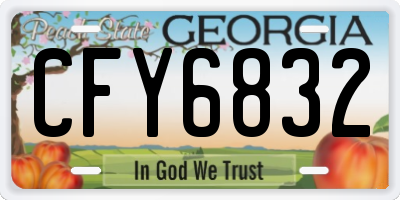 GA license plate CFY6832