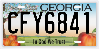 GA license plate CFY6841