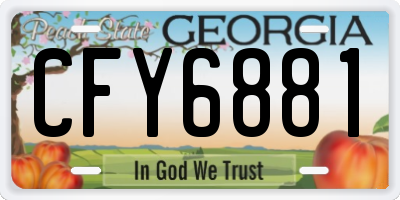 GA license plate CFY6881