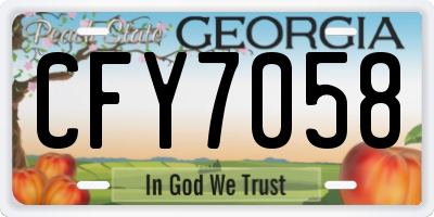 GA license plate CFY7058