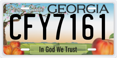 GA license plate CFY7161