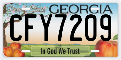 GA license plate CFY7209