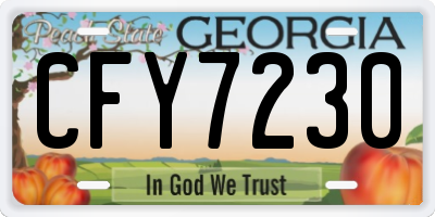GA license plate CFY7230