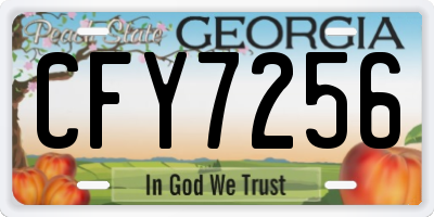 GA license plate CFY7256