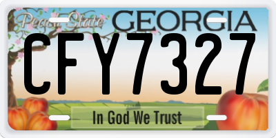 GA license plate CFY7327