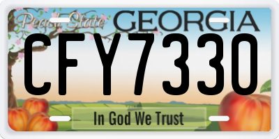 GA license plate CFY7330