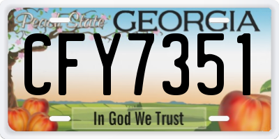 GA license plate CFY7351