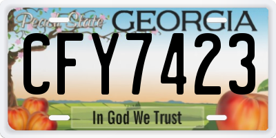 GA license plate CFY7423