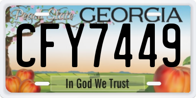 GA license plate CFY7449
