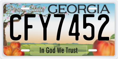 GA license plate CFY7452