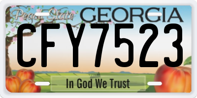 GA license plate CFY7523