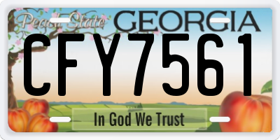 GA license plate CFY7561