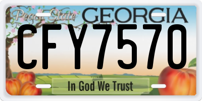 GA license plate CFY7570