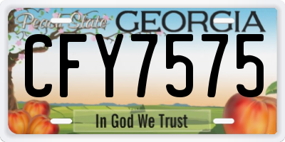 GA license plate CFY7575