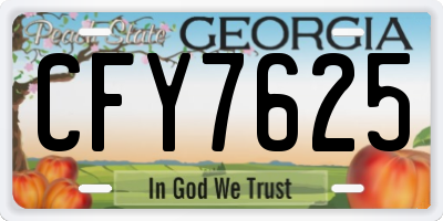 GA license plate CFY7625