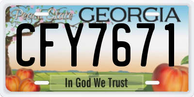 GA license plate CFY7671