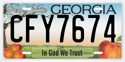 GA license plate CFY7674