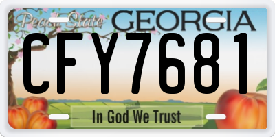 GA license plate CFY7681