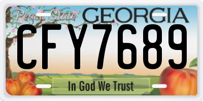 GA license plate CFY7689