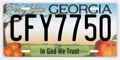 GA license plate CFY7750