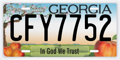 GA license plate CFY7752