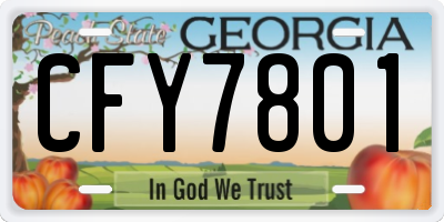 GA license plate CFY7801