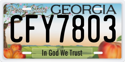 GA license plate CFY7803
