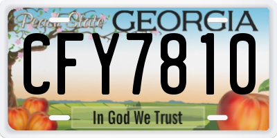 GA license plate CFY7810