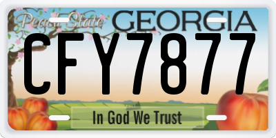 GA license plate CFY7877