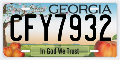 GA license plate CFY7932