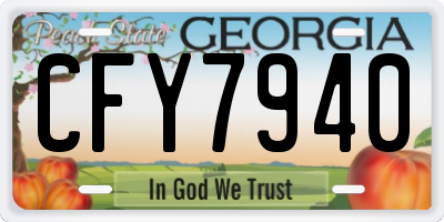 GA license plate CFY7940