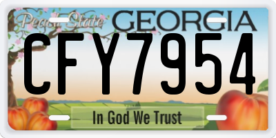 GA license plate CFY7954
