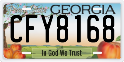 GA license plate CFY8168