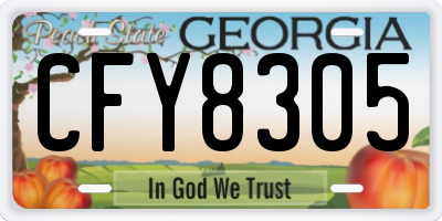 GA license plate CFY8305