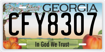 GA license plate CFY8307