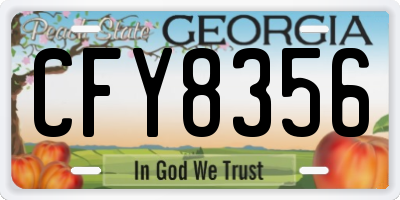GA license plate CFY8356