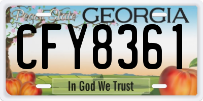 GA license plate CFY8361