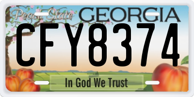 GA license plate CFY8374