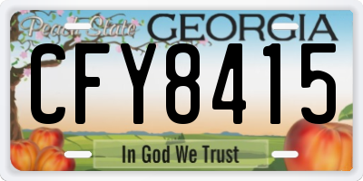 GA license plate CFY8415