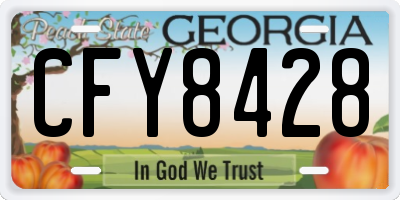 GA license plate CFY8428