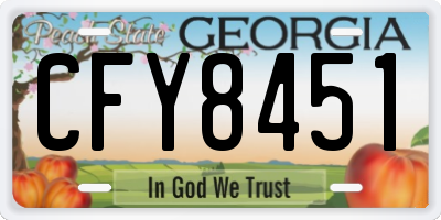 GA license plate CFY8451