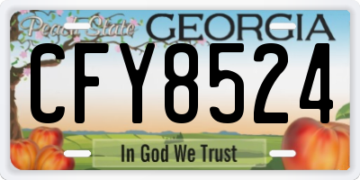 GA license plate CFY8524