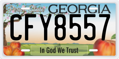 GA license plate CFY8557