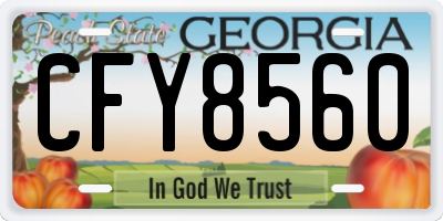 GA license plate CFY8560
