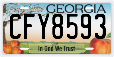 GA license plate CFY8593